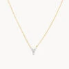 Diamond Letter Y Necklace In 10k Gold