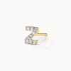 Diamond Letter Z Single Stud Earring In 10k Gold