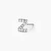 Diamond Letter Z Single Stud Earring In Silver