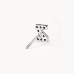 Diamond Letter Z Single Stud Earring In Silver -Fashion Accessories Store diamond letter z stud earring silver medley jewellery earrings 36284549169382