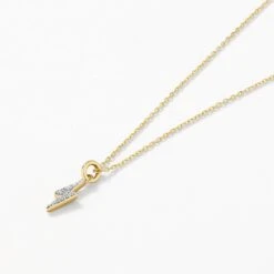 Diamond Lightning Bolt Necklace In 10k Gold -Fashion Accessories Store diamond lightning bolt necklace in 10k gold medley jewellery necklace 41819622408422
