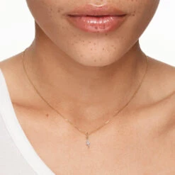 Diamond Lightning Bolt Necklace In 10k Gold -Fashion Accessories Store diamond lightning bolt necklace in 10k gold medley jewellery necklace 41831513063654