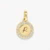 Diamond Mini Engravable Disc Necklace In 10k Gold