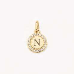 Diamond Mini Engravable Disc Necklace In 10k Gold -Fashion Accessories Store diamond mini engravable disc necklace 10k gold medley jewellery pendant 40471533256934