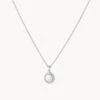 Diamond Mini Disc Necklace In Silver