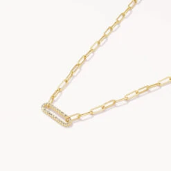 Diamond Paperclip Chain Necklace In 10k Gold -Fashion Accessories Store diamond paperclip chain necklace in 10k gold medley jewellery necklace 38213214404838