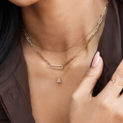 Diamond Paperclip Chain Necklace In 10k Gold -Fashion Accessories Store diamond paperclip chain necklace in 10k gold medley jewellery necklace 38643119587558