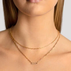 Diamond Paperclip Chain Necklace In 10k Gold -Fashion Accessories Store diamond paperclip chain necklace in 10k gold medley jewellery necklace 40473223856358