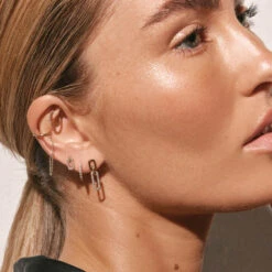 Diamond Paperclip Drop Earrings In 10k Gold -Fashion Accessories Store diamond paperclip drop earrings in 10k gold medley jewellery earrings 39414727180518