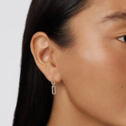 Diamond Paperclip Drop Earrings In 10k Gold -Fashion Accessories Store diamond paperclip drop earrings in 10k gold medley jewellery earrings 39441007018214