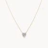 Diamond Pave Heart Necklace In 10k Gold