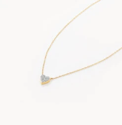 Diamond Pave Heart Necklace In 10k Gold -Fashion Accessories Store diamond pave heart necklace 10k gold medley jewellery necklace 30574886846623