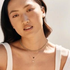 Diamond Pave Heart Necklace In 10k Gold -Fashion Accessories Store diamond pave heart necklace 10k gold medley jewellery necklace 30682801766559