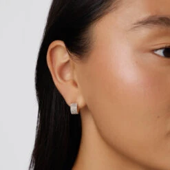 Diamond Pave Huggie Earrings In 10k Gold -Fashion Accessories Store diamond pave huggie earrings in 10k gold medley jewellery earrings 39441023303910