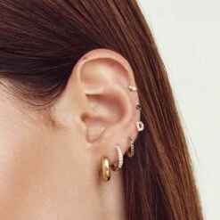 Diamond Huggie Single Earring In 10k Gold -Fashion Accessories Store diamond single huggie in 10k gold medley jewellery earrings 37622112616678