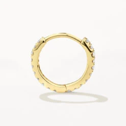 Diamond Huggie Single Earring In 10k Gold -Fashion Accessories Store diamond single huggie in 10k gold medley jewellery earrings 37768509882598