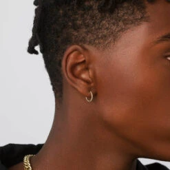 Diamond Huggie Single Earring In 10k Gold -Fashion Accessories Store diamond single huggie in 10k gold medley jewellery earrings 39144307720422