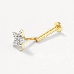 Diamond Star Helix Single Stud Earring In 10k Gold -Fashion Accessories Store diamond star helix single stud earring in 10k gold medley jewellery earrings 41811330171110