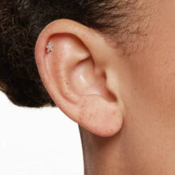 Diamond Star Helix Single Stud Earring In 10k Gold -Fashion Accessories Store diamond star helix single stud earring in 10k gold medley jewellery earrings 41913472385254