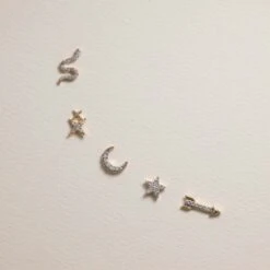 Diamond Star Helix Single Stud Earring In 10k Gold -Fashion Accessories Store diamond star helix single stud earring in 10k gold medley jewellery earrings 42160856072422