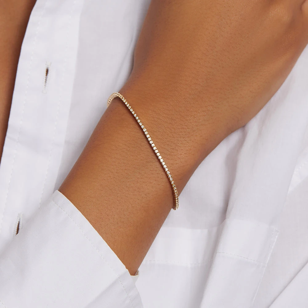 Diamond Tennis Bracelet In 10k Gold 12 Diamond Tennis Bracelet In 10k Gold - Image 12