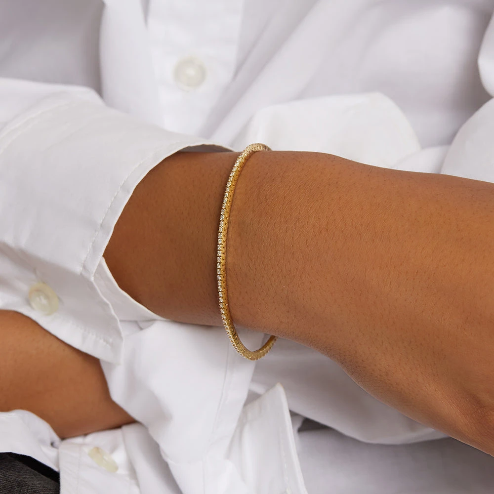 Diamond Tennis Bracelet In 10k Gold 5 Diamond Tennis Bracelet In 10k Gold - Image 5