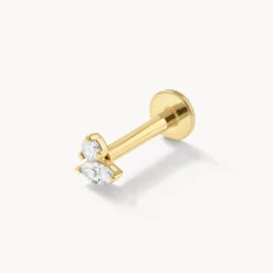 Diamond Toi Et Moi Helix Single Stud Earring In 10k Gold