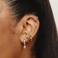 Diamond Trio Helix Single Stud Earring In 10k Gold -Fashion Accessories Store diamond trio helix single stud earring in 10k gold medley jewellery earrings 41879088627942