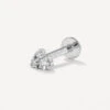 Diamond Trio Helix Single Stud Earring In Silver