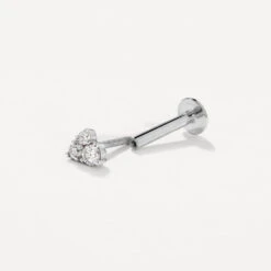 Diamond Trio Helix Single Stud Earring In Silver -Fashion Accessories Store diamond trio helix single stud earring in silver medley jewellery earrings 38287907029222