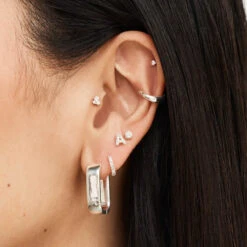 Diamond Trio Helix Single Stud Earring In Silver -Fashion Accessories Store diamond trio helix single stud earring in silver medley jewellery earrings 38642491195622