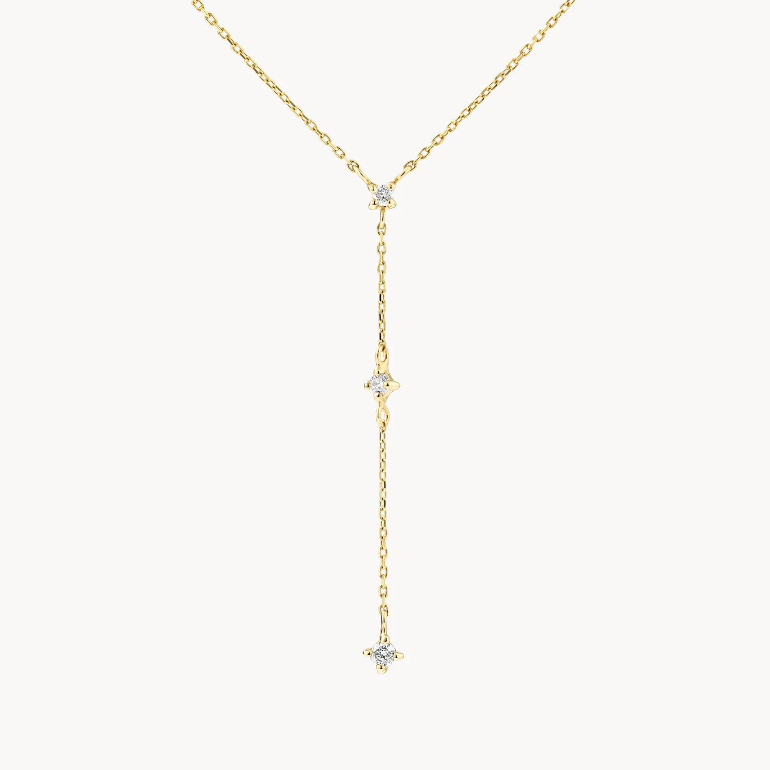 Diamond Trio Lariat Necklace In 10k Gold 1 Diamond Trio Lariat Necklace In 10k Gold