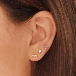 Diamond Twin Cluster Studs In 10k Gold -Fashion Accessories Store diamond twin cluster stud earrings 10k gold medley jewellery earrings 30684722462879