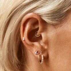 Diamond Twin Cluster Studs In 10k Gold -Fashion Accessories Store diamond twin cluster stud earrings 10k gold medley jewellery earrings 36881977639142