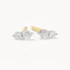 Diamond Twin Cluster Studs In 10k Gold