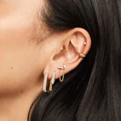 Diamond Twin Cluster Studs In 10k Gold -Fashion Accessories Store diamond twin cluster stud earrings 10k gold medley jewellery earrings 38643146883302