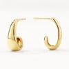 Dome Hoop Stud Earrings In Gold