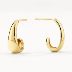 Dome Hoop Stud Earrings In Gold