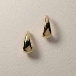 Dome Hoop Stud Earrings In Gold -Fashion Accessories Store dome half hoop stud earrings in gold medley jewellery earrings 42584642978022