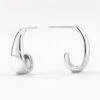 Dome Half Hoop Stud Earrings In Silver
