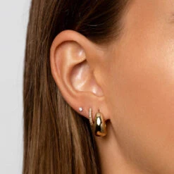 Dome Huggie Hoops In Gold 21 Dome Huggie Hoops In Gold -Fashion Accessories Store dome huggie hoops in gold medley jewellery earrings 37596058321126