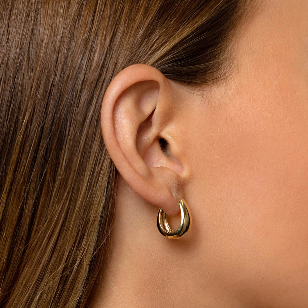 Dome Huggie Hoops In Gold 11 Dome Huggie Hoops In Gold - Image 11