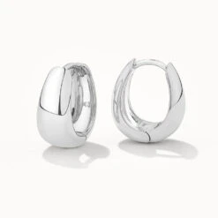 Dome Huggie Hoops In Silver