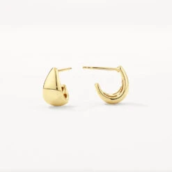 Dome Huggie Stud Earrings In 10k Gold