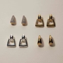 Doorknocker Hoop Stud Earrings In Gold -Fashion Accessories Store doorknocker hoop stud earrings in gold medley jewellery earrings 42584764219622 1