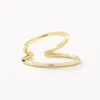 Double Band Single Ear Cuff In 10k Gold