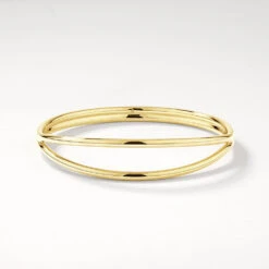 Double Band Split Bangle In Gold