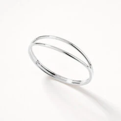 Double Band Split Bangle In Silver -Fashion Accessories Store double band split bangle in silver medley jewellery bangle bracelet 41810523324646