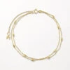 Double Chain Bead Station Bracelet In 10k Gold