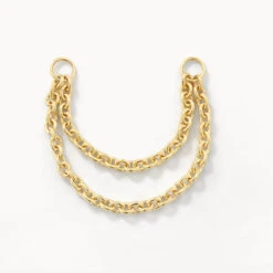 Double Earring Connector Chain In 10K Gold